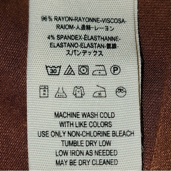 Free People NWT Soraya Rust Brown Open Back Tie Front 3/4 Sleeve Blouse Size M - Picture 8 of 9